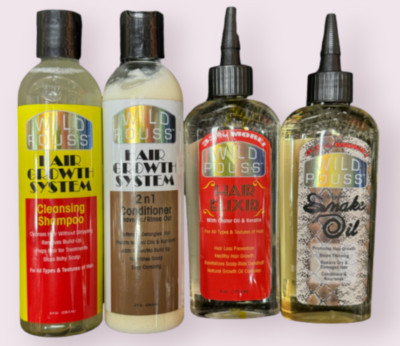 Wild Pouss Haarwachstumssystem|Schlangenöl|Reinigungsshampoo|Vollsortiment UK-Verkäufer