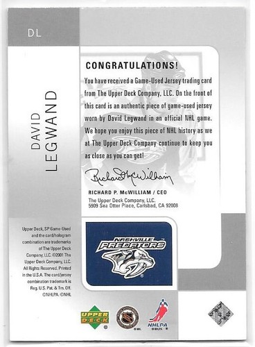 Upper Deck UD SP Game Used SPGU Hockey Autographs & Game Worn Jerseys -Var Years - Foto 3 di 31