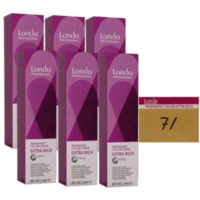 Londa Professional permanente Cremehaarfarbe Extra Rich 6 x 60 ml 7/ mittelblond