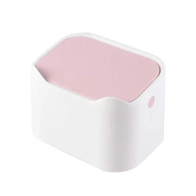LIVE4GADGETS Desk Bin Trash Can with Lid, Mini Portable Table Waste Bin Desktop Dustbin White