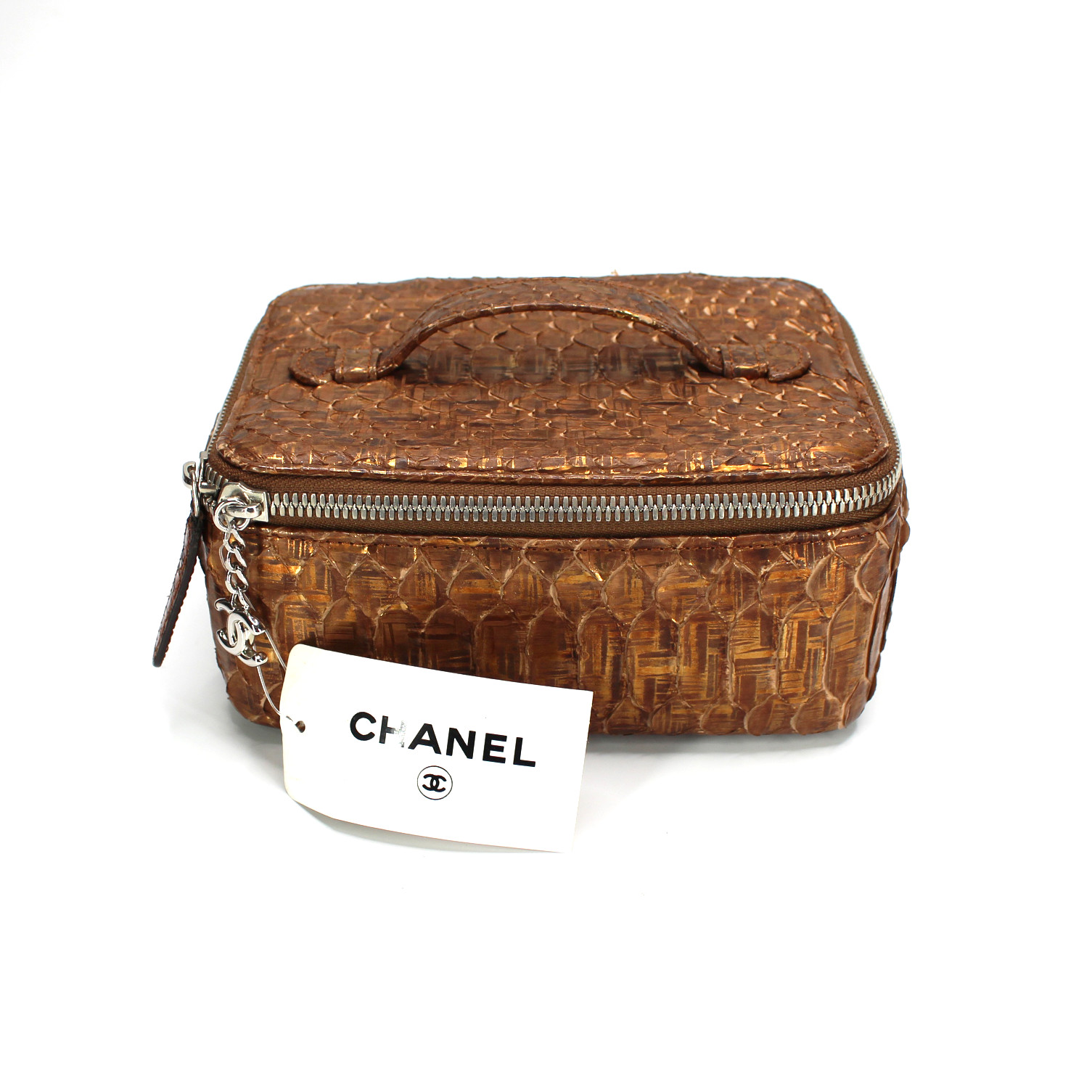 CHANEL Copper Python Snakeskin Jewelry Case Remov… - image 2