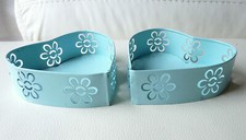 2 hübsche hellblaue Metall Herzen, für Teelichte, als Deko oder als Geschenk!