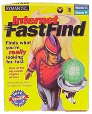VINTAGE SYMANTEC INTERNET FASTFIND WINDOWS 95 WINDOWS NT 4.0 SYMANTEC BOX ONLY