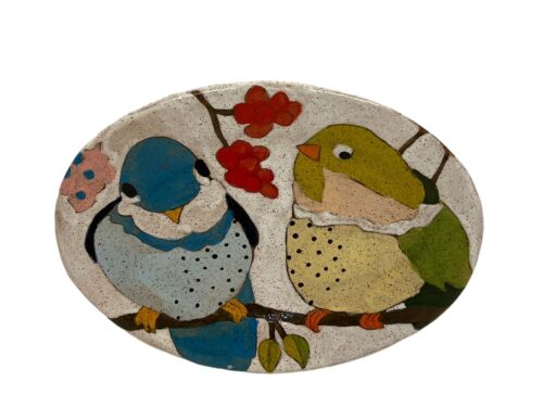 Pottery Wheel Studio Birds Artist Signed 9"x6.5"