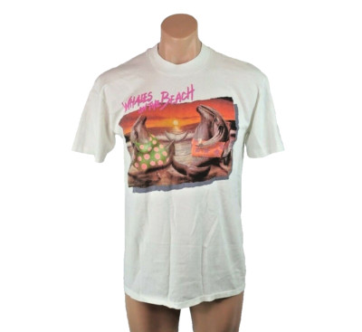 Vtg 80s Whales on the Beach Lone Star Scuba Vacation T-Shirt Sz L Stedman Wyland
