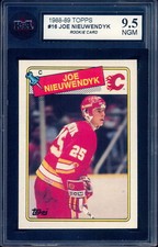 1988 Topps Hockey #16 Joe Niewendyk Rookie Graded KSA 9.5 N-GEM MINT Flames RC