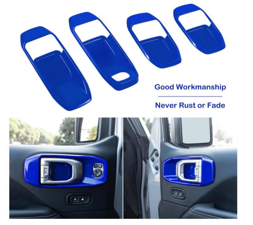 21PCS ABS Blue Interior Cover Fit for Jeep wrangler JL JLU 2018-2022