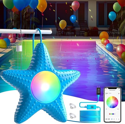 Starfish LED Pool Lights Waterproof Underwater Pool Light W/ App Control