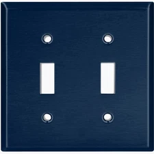 Metal Light Switch Cover Wall Plate Plain Navy Blue Color CLR020
