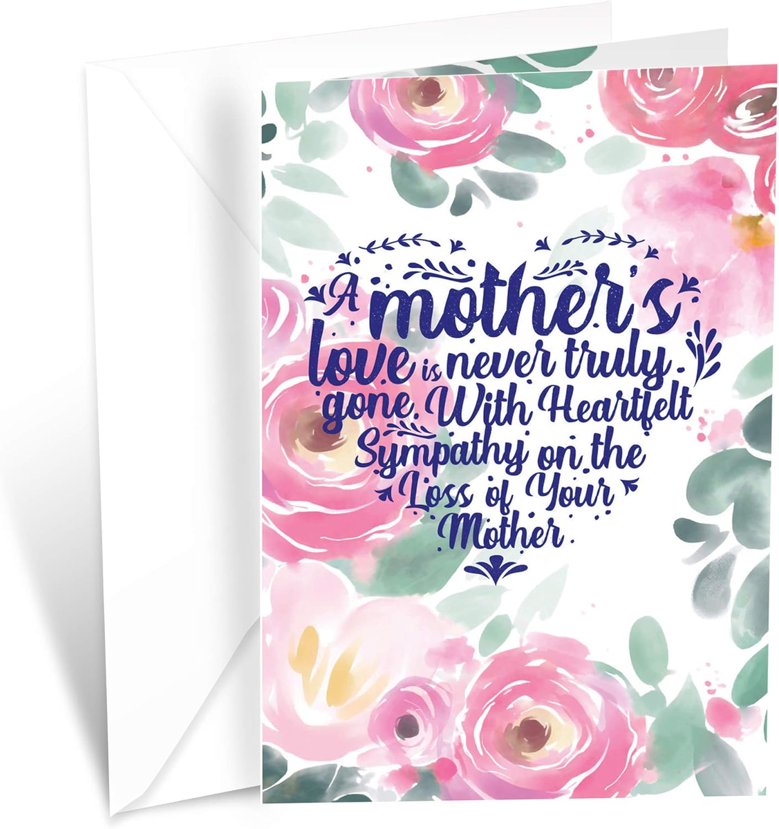 MUM SYMPATHY CARD Condolence Card For The Loss Of Your Mum White Roses - View #3