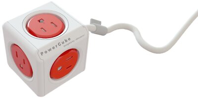 Allocacoc PCB4300 PowerCube 5ft Extended Powerstrip - Red (IL/PL1-3830-PCB430...