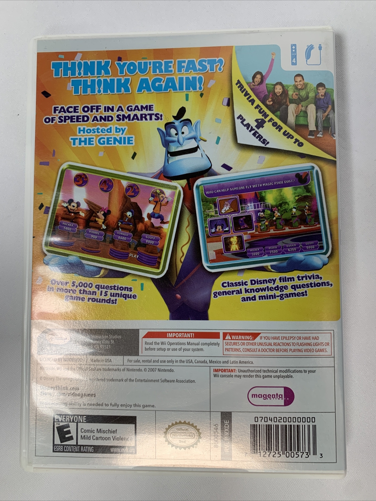 wii you for sale on Disney Think Fast Nintendo Wii 2008 For Sale Online Ebay