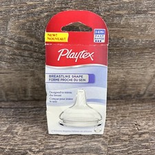 Playtex Breastlike Shape Fast Flow 3-6 Months Silicone Nipples 2 ct Free Ship 