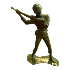 Vtg 6 WWII WW2 USMC Toy Soldier Green Infantry Man With Rifle Hard To Find