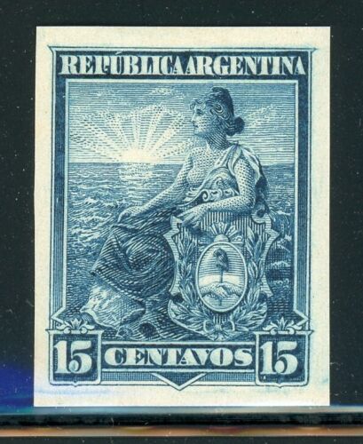 ARGENTINA PROOF Selections: Scott Type A66 Seated Liberty 15c Deep Blue $$$