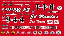 944 Don Turner Ed Martin's Thunderbolt 1/64th HO Scale Slot Car Decals NHRA