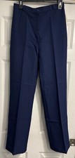 Jolie Femme Dress Pant Women Size 11 Navy Blue VTG Straight Leg High Waist Thin