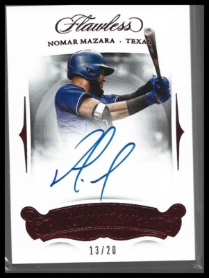 Nomar Mazara 2018 Panini Flawless #FS-NM Flawless Signatures Ruby Rangers #/20