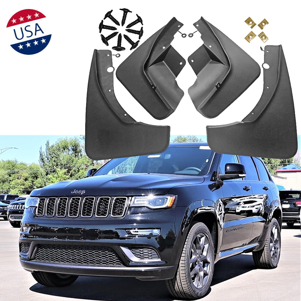 4Pcs Black Front Rear Splash Mud Guards Flaps For Jeep Grand