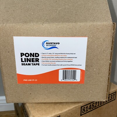 Pond Liner Seam Tape Double Sided Butyl Adhesive 3'' x 25  W Roller