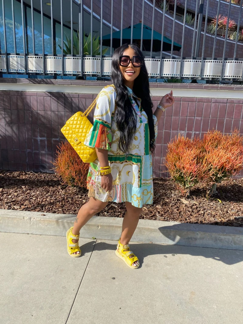 Gold chain cheap shirt dress