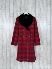 Vivienne Westwood Anglomania 42 Vintage Coat Red/orange Tartan Check Virgin Wool