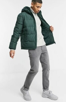 Mens Burton Green Puffer Coat Size XXL chest size 50 UK