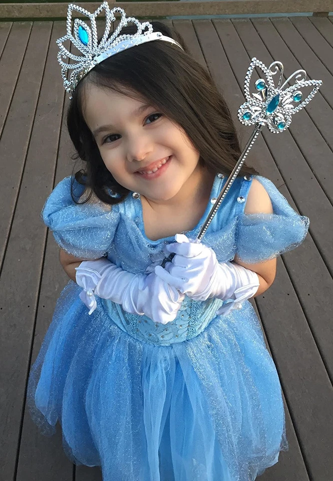 Dulce Nicole Cenicienta Cristal Princesa Fiesta Disfraz Vestido con Accesorios Foto 2 de 4