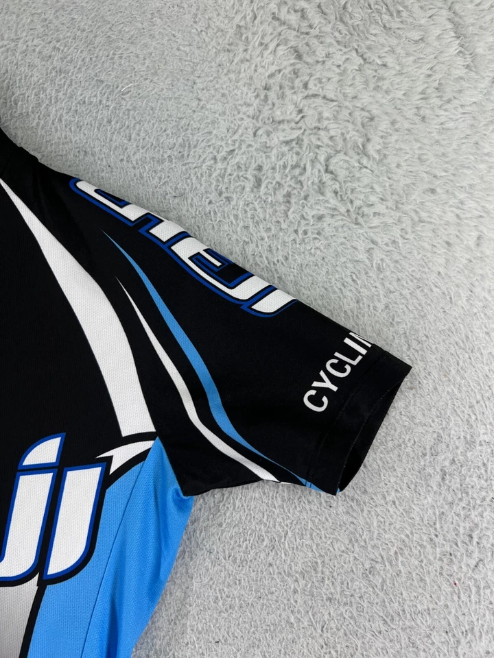 Jersey de Ciclismo Cheji Juvenil 2XL XXL Azul Negro Cremallera Completa Mezcla de Poliéster Bolsillo Foto 4 de 4