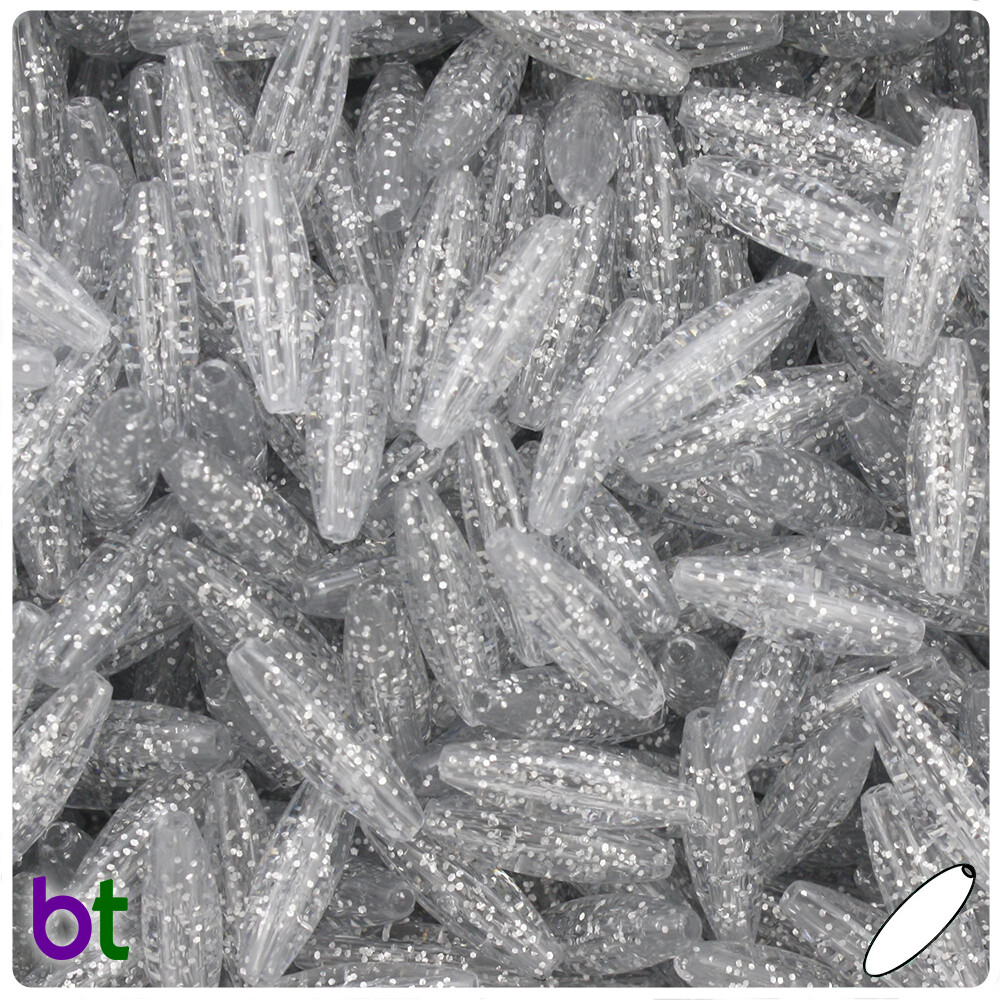 BeadTin Topaz Transparent Spaghetti Beads - 19mm Craft Beads, 150 Pieces For Jewelry Making