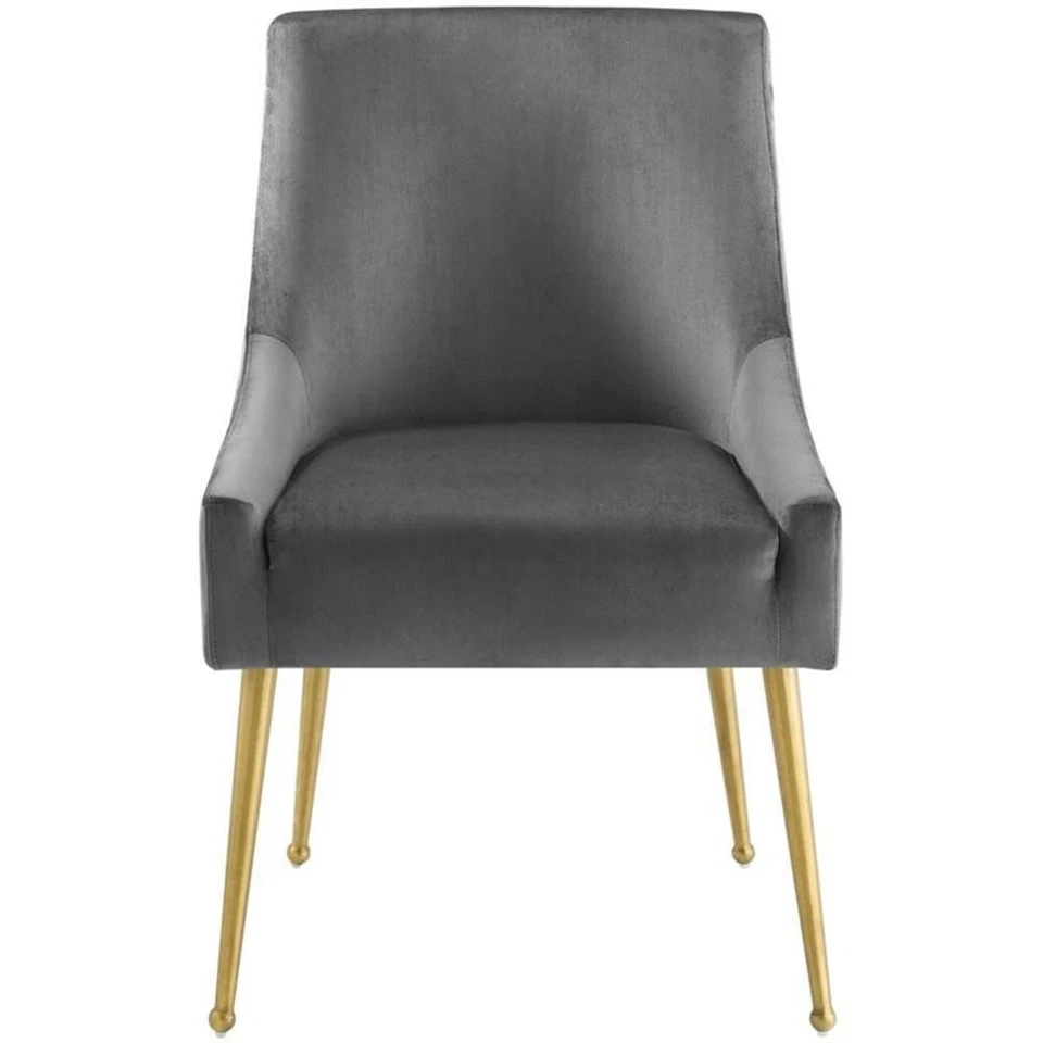 Modway Discern 19" Upholstered Performance Velvet Dining Chair in Gray - Image 3 of 4
