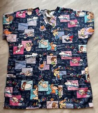 Snoopy Peanuts Scrub Top Shirt Women's Size Small Charlie Brown