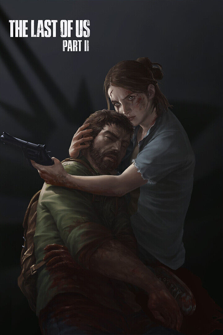 The Last of Us Part 2 Office Wall Decor Artwork Art 12 x 16 Framed Wall  Art Game Poster Joel & Ellie Playing Guitar Canve Art Home Decor, Stretched  and Ready to