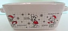 NEW, Christmas Disney Mickey Minnie Mouse Sketchbook Loaf Pan Bread 11.5 X 5 X 4