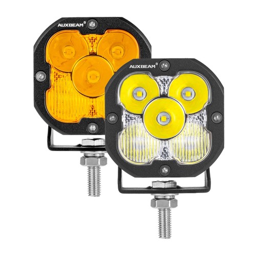 4pcs AUXBEAM 3" inch LED Pods Work Light Driving Amber Combo Light + White Cover - Picture 11 of 12