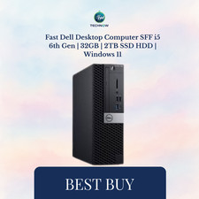 Fast Dell Desktop Computer SFF i5 6th Gen 32GB 2TB SSD HDD Windows 11