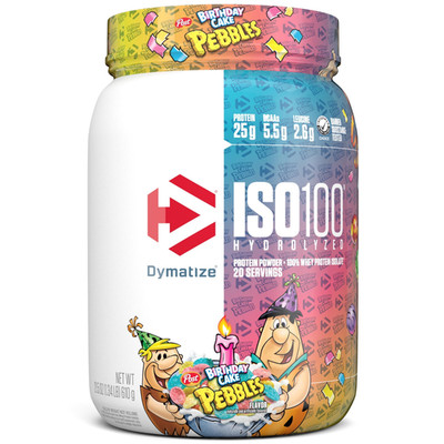 Dymatize ISO100 Whey Isolate Birthday Cake Pebbles 20 Serv (Birthday, FREESHIP)