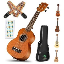 Concert Ukulele 23 Inch Ukulele Kit Beginner Starter with 23 inch Brown