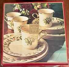 Lenox HOLIDAY 12-Piece Dinnerware Set Dinner & Salad Plates Mugs New In Box