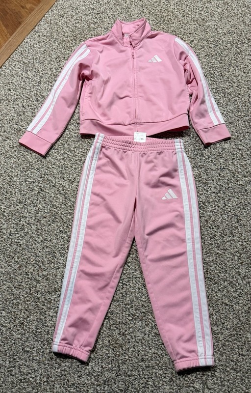 adidas Youth Girls' 2-piece Track Suit Set PINK Pick Your Size 5