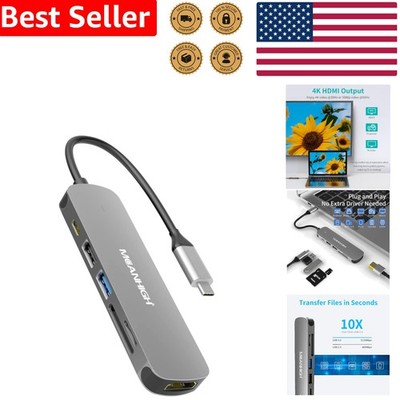 6-in-1 USB C Hub with 4K HDMI and 100W PD Charging Dock - Perfect for MacBook