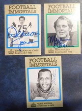 (3) Rams autographed 1985 Football Immortals cards - Olsen, Jones & Matson
