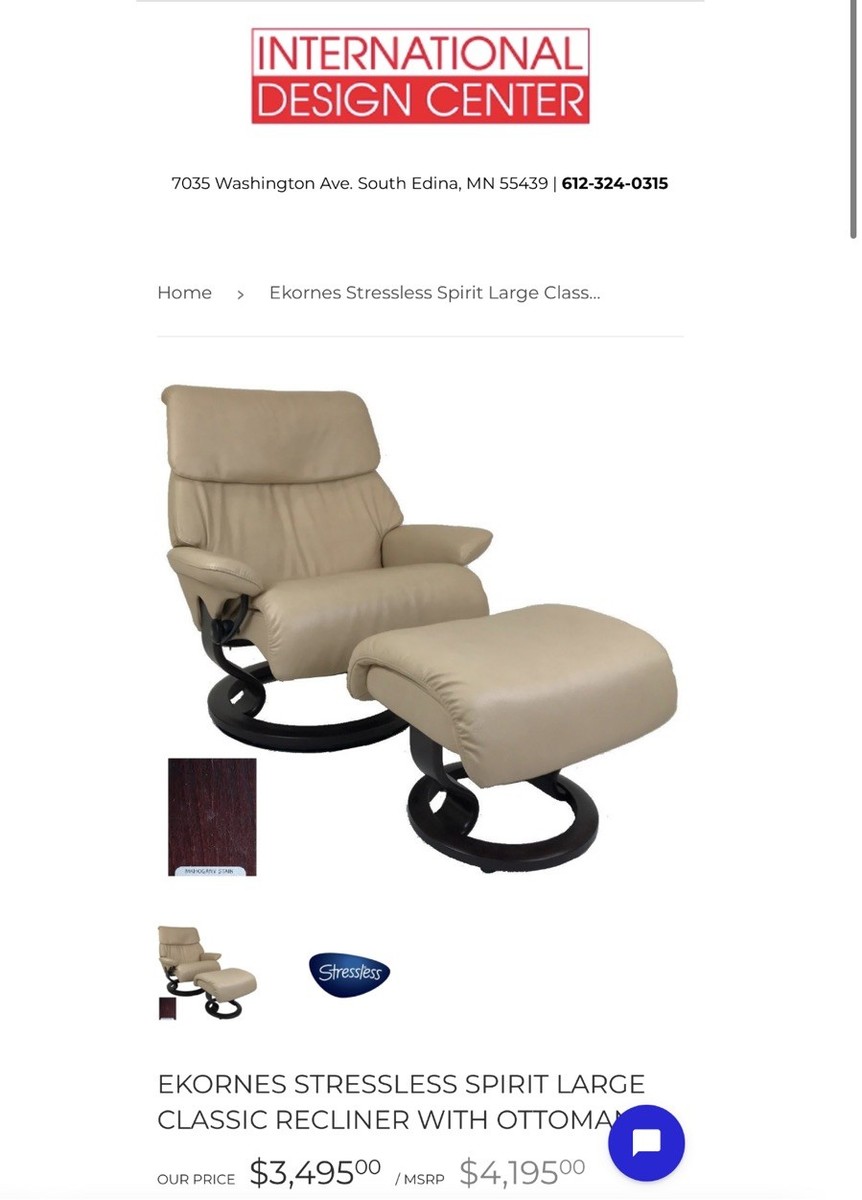 Ekornes Stressless Leather Dream Recliner Chair & Ottoman