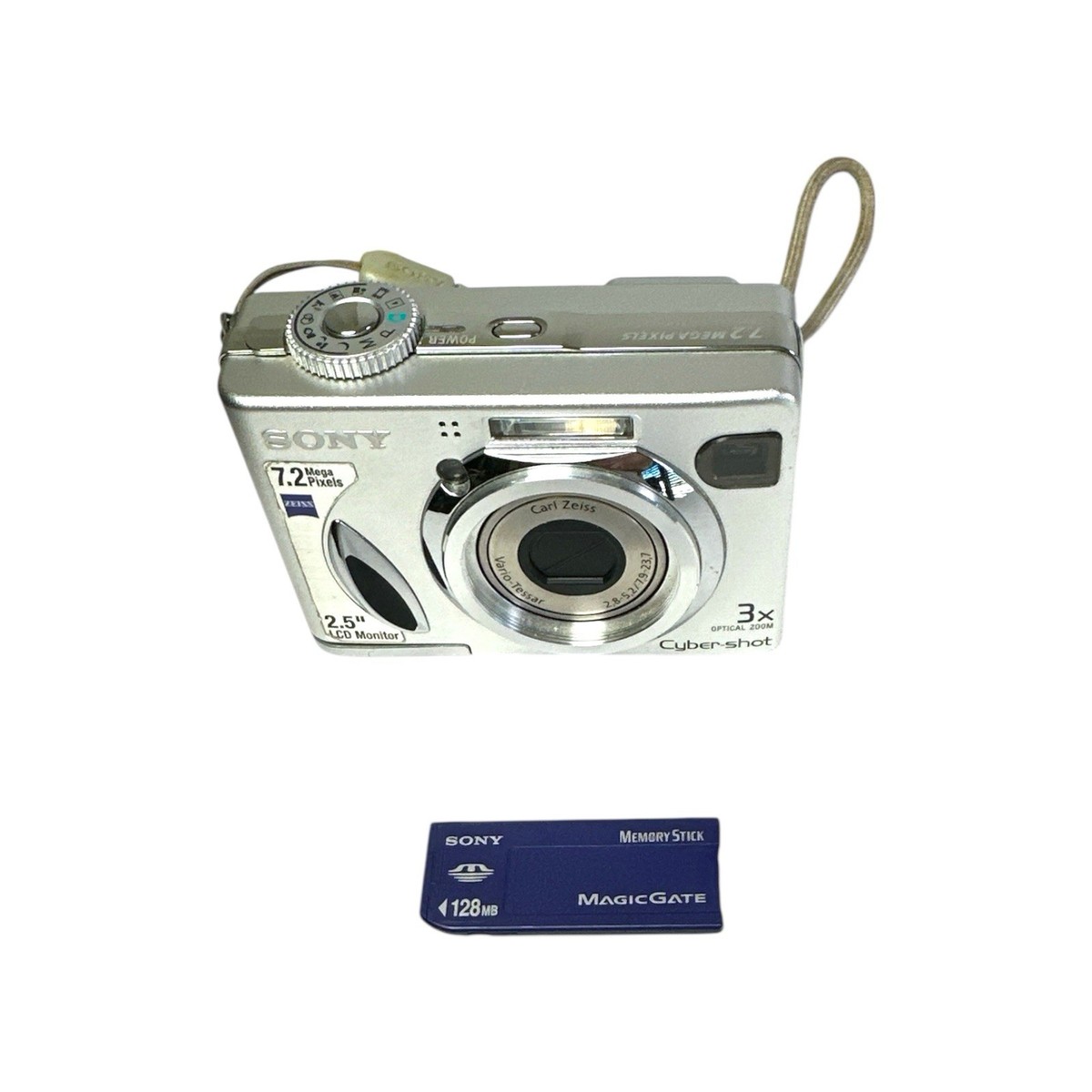 Sony Cyber-shot DSC-W7 7.2MP Digital Camera Silver Tested USB A/V