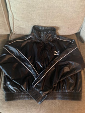 Puma Jacket Girl's Size Small Black Track Sports Full Zip