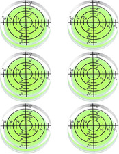 6 Pcs Small Circular Bubble Level 32X7 Mm Degree Mark round Bubble Spirit Level