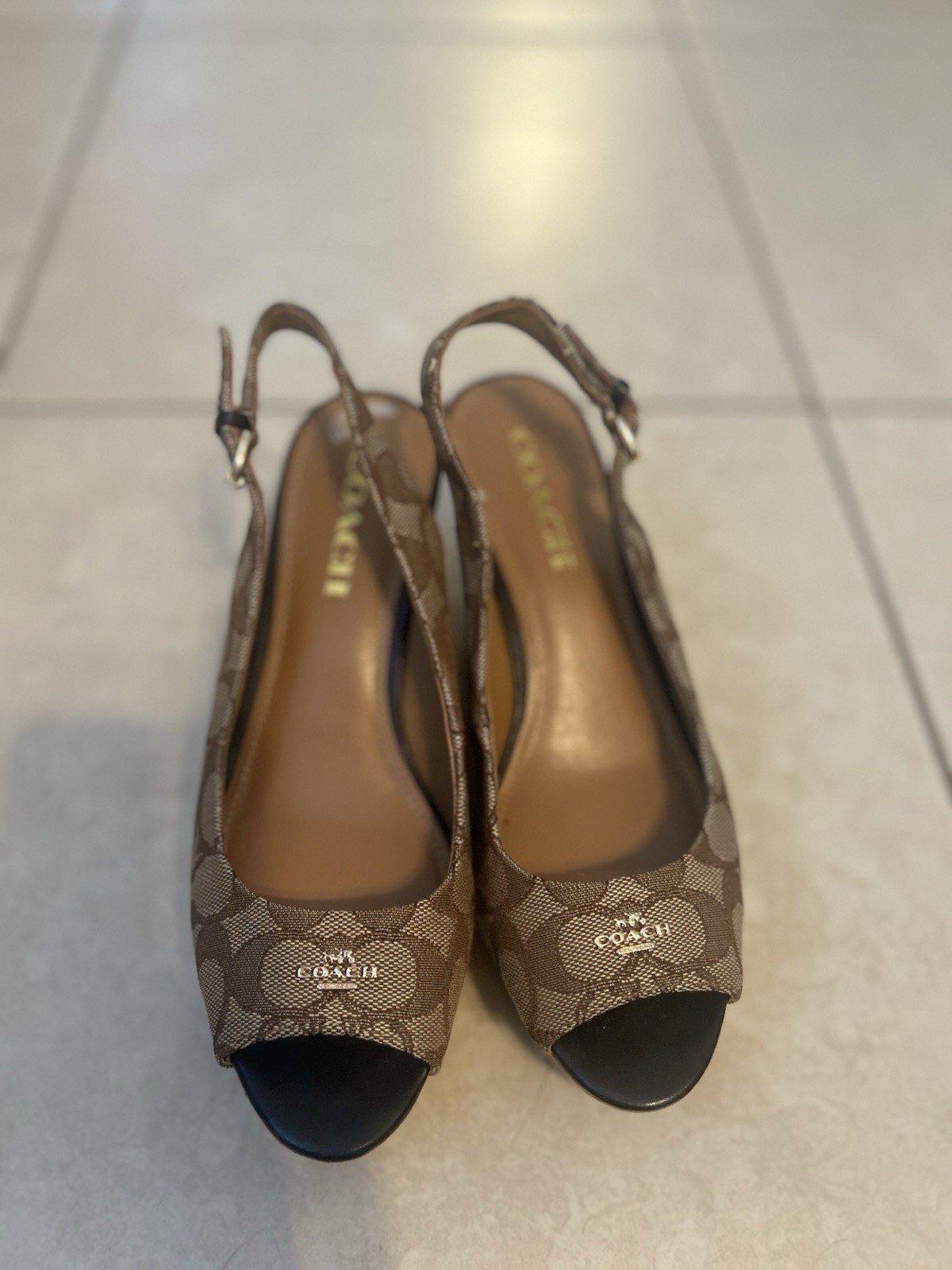 Coach Wedges Sling back  Size 7.5-image