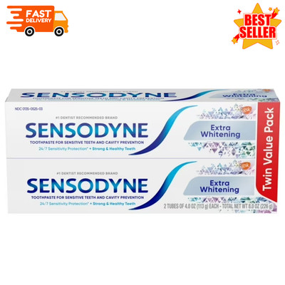 2-Pack Sensodyne Extra Whitening Sensitive Teeth Toothpaste Mint Scent 4oz
