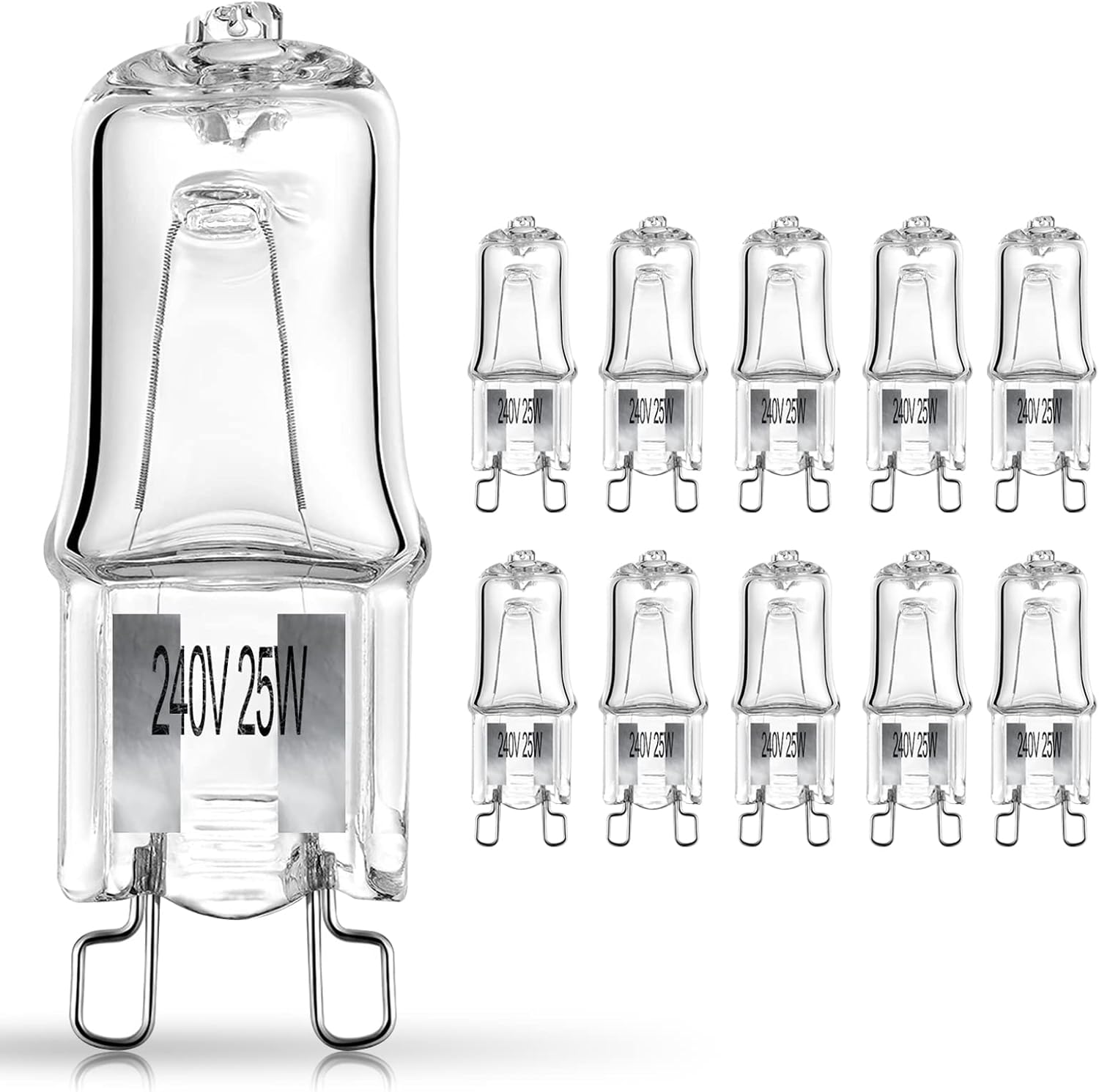 NOTSEK 10 Pack G9 Halogen Wax Burner Bulbs - 230V 25W 2700K-3500K Warm White