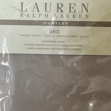 Lauren Ralph Lauren Huntley Euro Sham 450T Cotton Tan Champagne 26" 26" -NEW